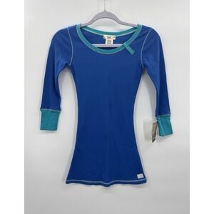 VTG Y2K Henley Top LEI XSmall Waffle Knit 3/4 Sleeve Deadstock Retro 90s Street